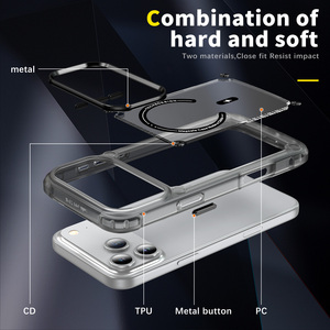 Sang Trọng Trong Suốt Từ Tính Với CD Mô Hình Trang Trí Rõ Ràng Chống-Vàng Chống Sốc Trường Hợp TPU + Acrylic Trường Hợp Đối Với Ip17 Pro Max - Product Image 5