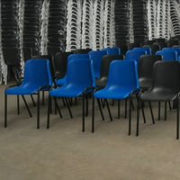 Chaises en plastique modernes et simples, empilables, avec pieds en métal, colorées, pour étudiants, écoles, conférences