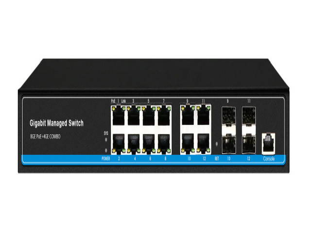 4P Gigabit Combo Sfp 8 Port 1000Mbps Rj45 Ethernet Switch L2 Manageabler 12 Ports Managed Switch