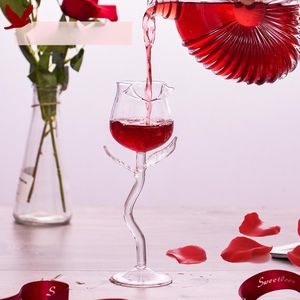 Ensemble de verres à vin en forme de rose, verres à vin créatifs en forme de fleur de rose, gobelets en verre pour la maison et les fêtes - Product Image 3