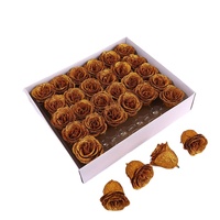 Roses séchées carrées en gros, fleurs décoratives, boîte de 30 têtes de roses scintillantes, fleurs éternelles, cadeau de rentrée scolaire, pour petite amie, épouse