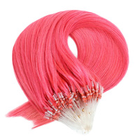 Extensiones de Cabello Humano Ruso con Microperlas, Teñidas, Remy, Doble Trama, Trama Simple, Largas, Invisibles, Sin Costuras, Nano Micro Ring