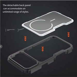 Bumper Aluminum alloy frame Replace Mobile Phone case for iPhone 17Pro 17 Pro Max Replaceable panel Magnet Assembly Back Cover - Product Image 3