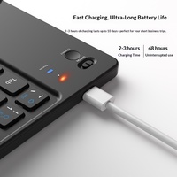 Nouveau clavier sans fil BT ultra-fin pliable à 101 touches compatible avec les smartphones/tablettes/ordinateurs portables ; rechargeable, compatible avec trois systèmes d'exploitation, ABS