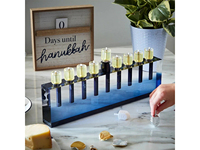 Coloré Acrylique Menorah Bougie Stand Titulaire Acrylique Huile Menorah Pour Hanoukka