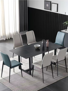 <span class=keywords><strong>Table</strong></span> à manger allongée moderne et simple en pierre frittée, avec plateau en roche, très vendue - Product Image 3