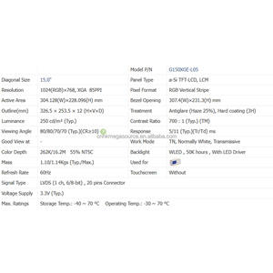 Brand New Original G150XGE-L05 Innolux <b>LCD</b> Liquid Crystal <b>Module</b> 15 inch <b>lcd</b> panel 1024*768 LVDS <b>lcd</b> <b>modules</b> - Product Image 4
