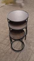 Table basse circulaire en bois pour salon, petite table d'appoint créative pour appartement, nouveau style chinois