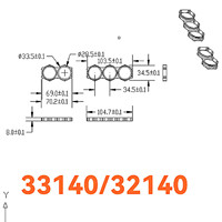 Soporte de ensamblaje de batería de litio C33 32140 33140 con aislamiento ABS y empalme desalineado, fabricado en China.