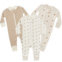 Barboteuse à manches longues pour nouveau-né, vêtements à la mode, de marque en coton, pour garçons et filles avec imprimé Floral, combinaison, tenue printemps-automne