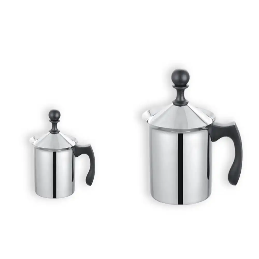 Melkbeker Handmatige Handpomp Roestvrijstalen Handmatige Melkschuimer & Creamer Met Duurzaam Dubbel Gaas Voor Koffie, 400 Ml 800Ml