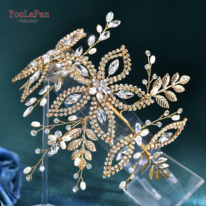 YouLaPan - Accesorios para el Cabello de Mujer Hechos a Mano, Exquisitos, Lujosos y Brillantes, Decorados con Diamantes de Imitación, para Novias, <span class=keywords><strong>HP305</strong></span> - Product Image 3