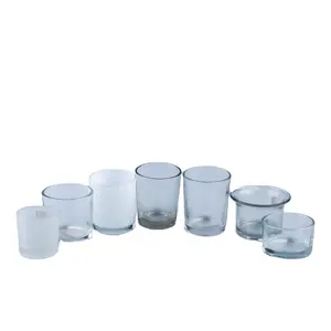 碗形状透明玻璃磨砂装饰蜡烛台/蜡烛罐玻璃 tealight 杯