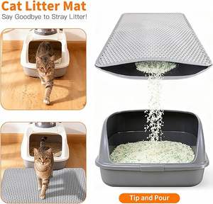 Tapis pour litière pour chats, double couche, nid d'abeilles, tapis de récupération de litière pour chats, imperméable, anti-<span class=keywords><strong>urine</strong></span>, antidérapant, facile à nettoyer - Product Image 2
