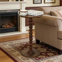 Console étroite moderne en bois massif avec rangement pour petits espaces de vie