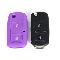 Convient à la Volkswagen Porte-clés pliable en silicone à 2 clés avec voyant lumineux, pochette centrale de verrouillage pour la télécommande de voiture Jetta