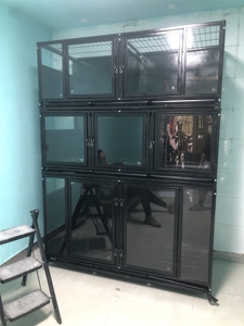 กรงสัตว์เลี้ยงขนาดใหญ่ PetFit พร้อมช่องเก็บของหลากหลายสำหรับแมว สุนัข สัตว์ขนาดเล็ก กรงโชว์ร้านขายสัตว์เลี้ยง กรงสัตว์สำหรับสัตวแพทย์ - Product Image 5