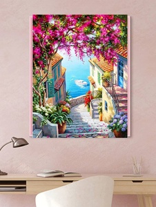 Kit de Pintura por Números XIXI, Serie Paisaje, Playa, Casa, Flores, Lienzo Plegable sin Marco, Pintado a Mano, Decoración para el Hogar - Product Image 3
