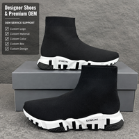 Chaussures de luxe pour hommes et femmes, haute qualité, noires et blanches, en tricot, baskets chaussettes, baskets pour hommes, neuves