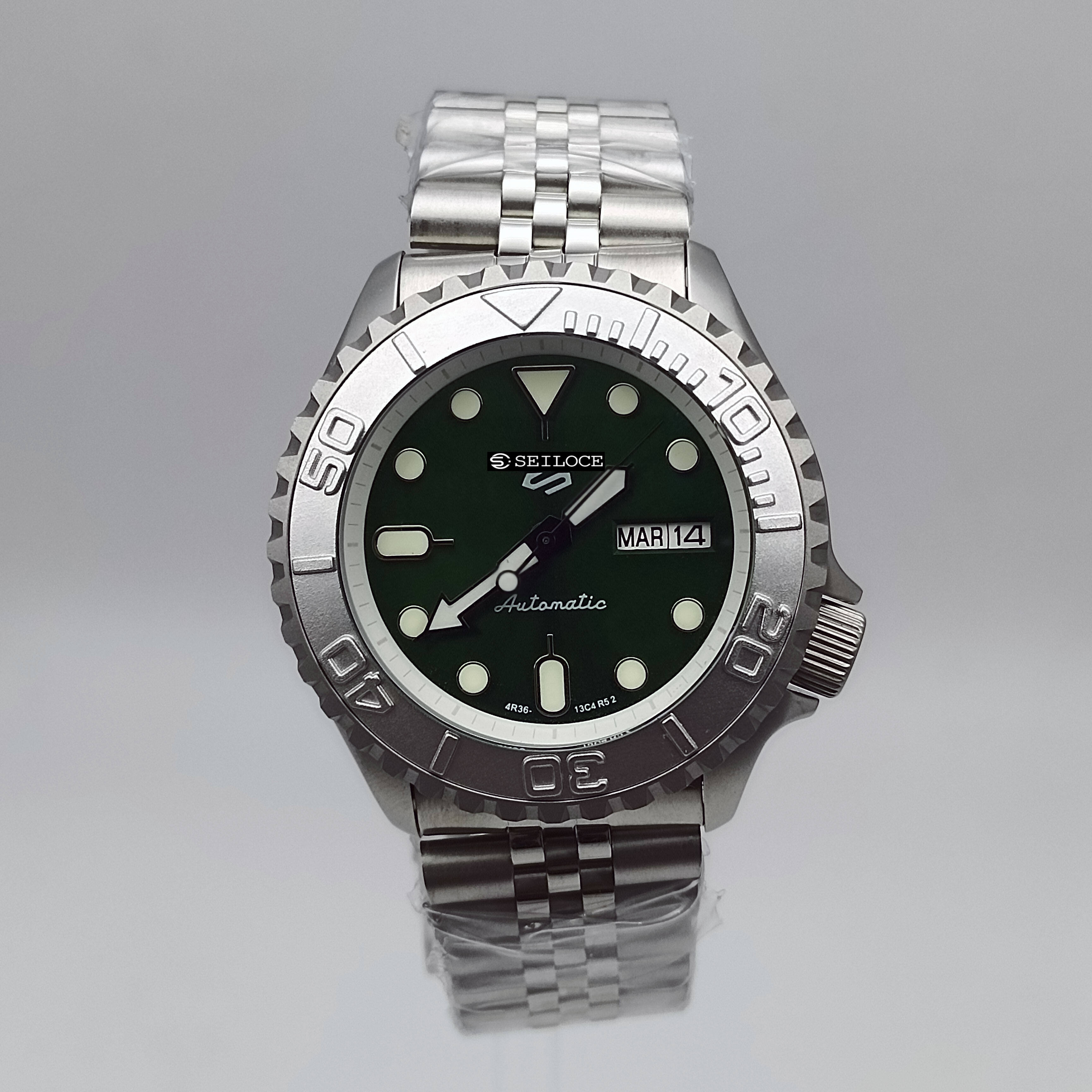 Silver Case+Dark Green Dial