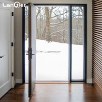 Porte extérieure moderne sécurisée à double pivot en aluminium pour les maisons Grande entrée avant avec écrans magnétiques pour les ateliers