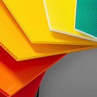 4mm PP Plastique Carton ondulé Polypropylène Matériau Couleur Boîte en plastique ondulée creuse Feuilles en plastique 4x8