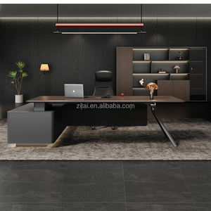 <span class=keywords><strong>Bureau</strong></span> de direction avec pieds en métal en forme de Y, gestion des câbles dissimulée, fabrication sur mesure pour les espaces de bureaux commerciaux - Product Image 3
