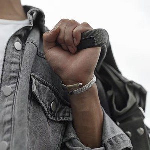 Retro Antique <strong>Silver</strong> Feather Opening <strong>Bangle</strong> for <strong>Men</strong> Simplicity Trendy Adjustable Bracelets Jewelry - Product Image 4