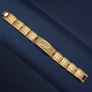 Haosenベトナムサンドゴールドジュエリー環境に優しい銅18Kリアル金メッキファッションワイドソリッドチャームブレスレットジュエリー - Product Image 3