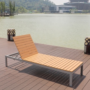 Commercio all'ingrosso mobili esterni regolabile <span class=keywords><strong>sdraio</strong></span> spiaggia Patio telaio in alluminio lettino da giardino in legno - Product Image 3