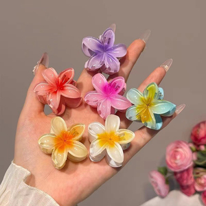 Cute Sweet Style Colorful Frangipani Hairpin Fashionable Temperamental Popular Niche Design Women's Hairpin Wholesale Jewelry - Product Image 1