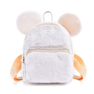 <span class=keywords><strong>Mochila</strong></span> De piel esponjosa con conejo de <span class=keywords><strong>Minnie</strong></span> <span class=keywords><strong>Mouse</strong></span> para niñas, bolso de viaje para la escuela, con dibujos de animales, conejito de peluche, color rosa, 2020 - Product Image 3