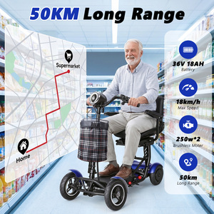 Scooter Elettrico Pieghevole a Quattro Ruote Impermeabile Economico per Esterni con Telaio Anti-Vibrazione per Anziani - Product Image 6