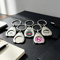 Blank Uk Token Trolley Coin Keychain Durable Safe Material Trolley Coin Key Ring