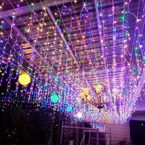 Trắng Ấm <span class=keywords><strong>LED</strong></span> Thác Dây Ánh Sáng Trong Nhà/Ngoài Trời Không Thấm Nước IP44 Đánh giá <span class=keywords><strong>Patio</strong></span> Wedding Giáng Sinh Trang Trí Năng Lượng Mặt Trời Powered - Product Image 2