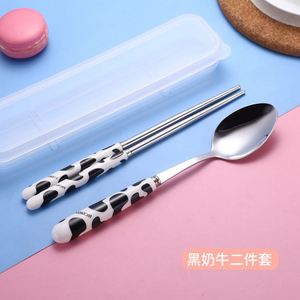 <b>Camping</b> <b>Storage</b> <b>Box</b> Travel Stainless Steel Silverware With Portable Cutlery Set Ceramic Handles - Product Image 6