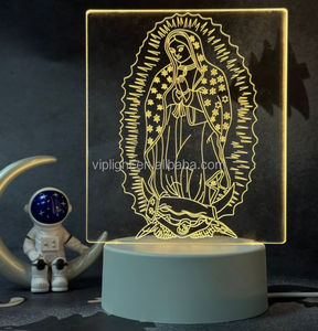 Cristianismo monja Virgen María padrino Cruz Santa Biblia USB LED acrílico decorativo escritorio lámpara de luz para dormitorio amigo regalo - Product Image 1