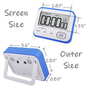 Giáo viên lớp học trẻ em kỹ thuật số nhà bếp hẹn giờ từ báo động lớn màn hình LCD lớn Im lặng/bíp đa chức năng hẹn giờ - Product Image 6