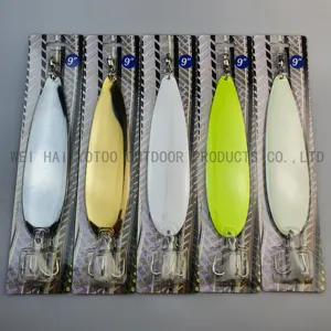 Atacado de alta qualidade 304 aço inoxidável pesca grande colher iscas OEM Flutter Spoon Lure para Striper Bass