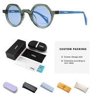 Nouveauté Lunettes de soleil polarisées rondes de luxe à monture intégrale en acétate avec logo personnalisé unisexe, protection UV400, vision nocturne