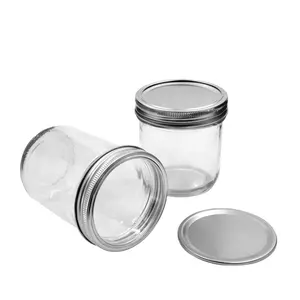 wholesale 120ml 200ml 220ml 250ml 300ml 350ml450ml clear round square mason glass bottle jar food glass jar jam glass bottle
