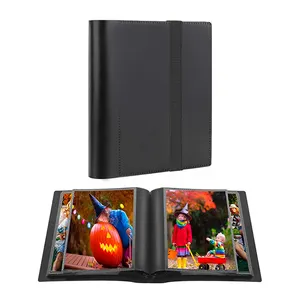 Customizable Small Size PP Cover Photo Album 4x6 Photos Black Inner Page with Strong Elastic Band