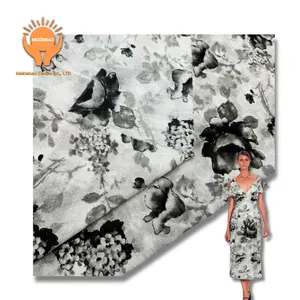 Meidebao Tùy Chỉnh In Polyester Vải Cotton Dệt Phụ Nữ Của Quần Áo Jacquard Vải Dệt Kim Cho Dresses