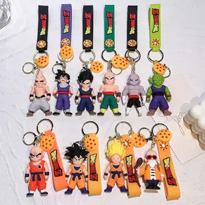 High Quality Custom Cute Anime Goku Car Pvc Keychain Accessories In Bulk Dragon Balls Cartoon Rubber 2d 3d Keychain