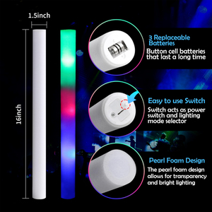 Nhấp nháy neon trắng Đảng Glow Foam Stick LED Light up Baton - Product Image 4