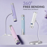 2086 Echtleder & Metall KI-Sensor Nagellampe 800mAh 365+405nm 30S Schnellhärtung Magnetischer Ständer 4 Farben UV-Manikürelampe