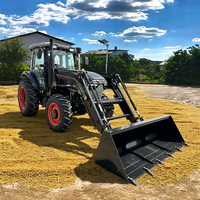 Trattore Agricolo Versatile 100hp 90hp 4x4 4wd con Cabina, Fresa Rotante e Falciatrice Adattabile a Molteplici Terreni