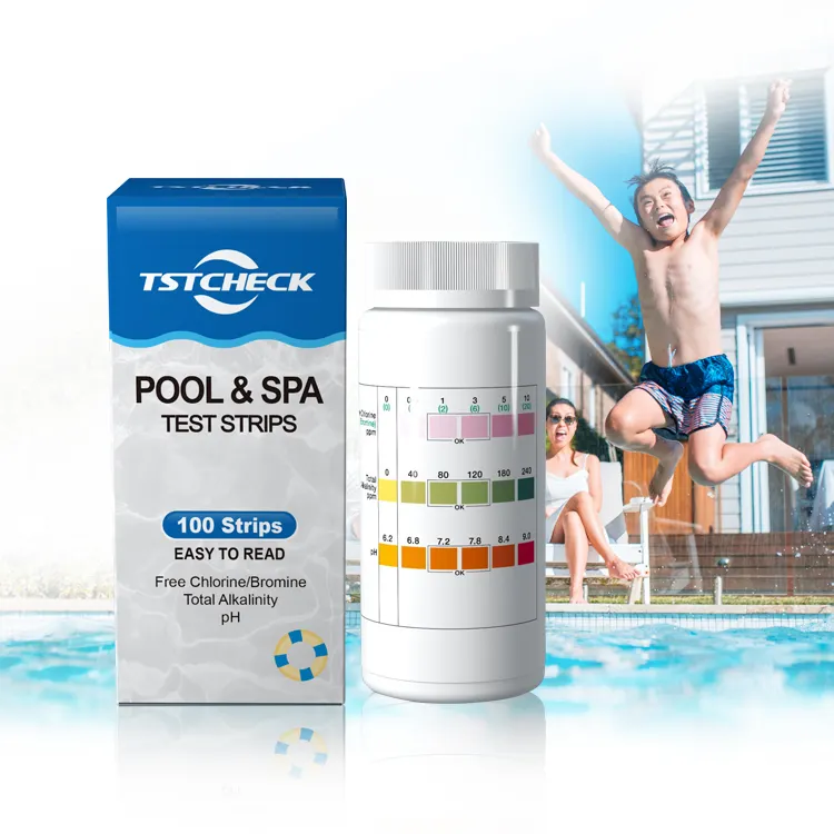 Bandelettes de test d'eau pour piscine et spa 3in1 50/100/150 points Branding Service personnalisé