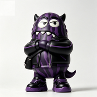 Figurine personnalisée en PVC et ABS, motif démon cool à rayures violettes, moulée, fabriquée en Chine, OEM pour la vente en gros aux marques