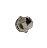 Adaptor Ethernet RJ45 Tahan Air IP67 1 Gbps untuk Pemasangan Panel Depan (Female) dengan Sekrup Pengunci 2 Titik dan Fungsi Shielding